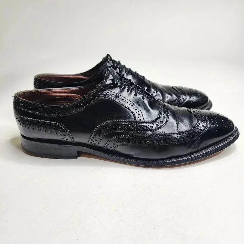 Allen‎ Edmonds McAllister Wingtip Burgundy Oxford Shoes Black 6215 Men's Size 9